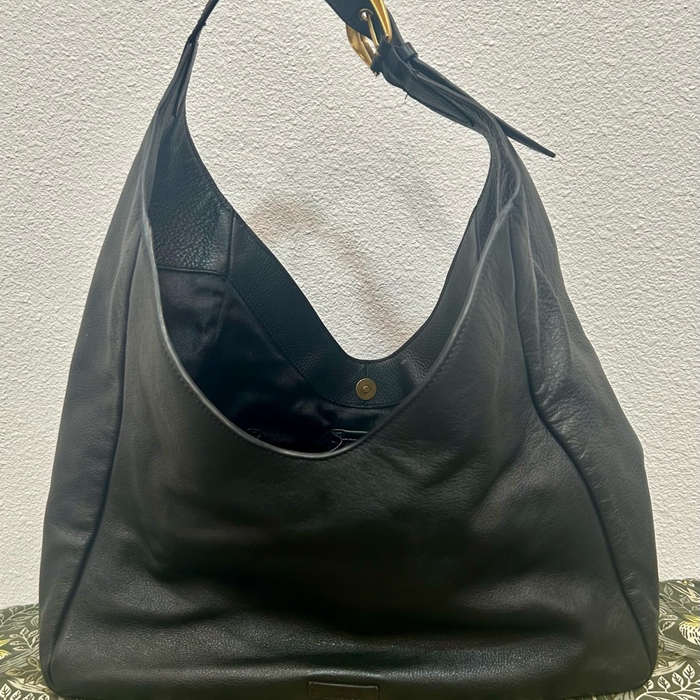 Vince Camuto Marza Elegant Black Leather Hobo Bag